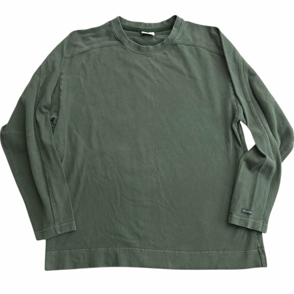 Columbia Men’s Long Sleeve Shirt Size L Green Crewneck‎ Cotton Casual Outdoor